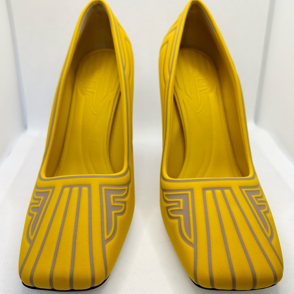 SOLD—Fendi FFreedom NIB Yellow Pumps Heels 38 UK5 - Picture 6 of 15